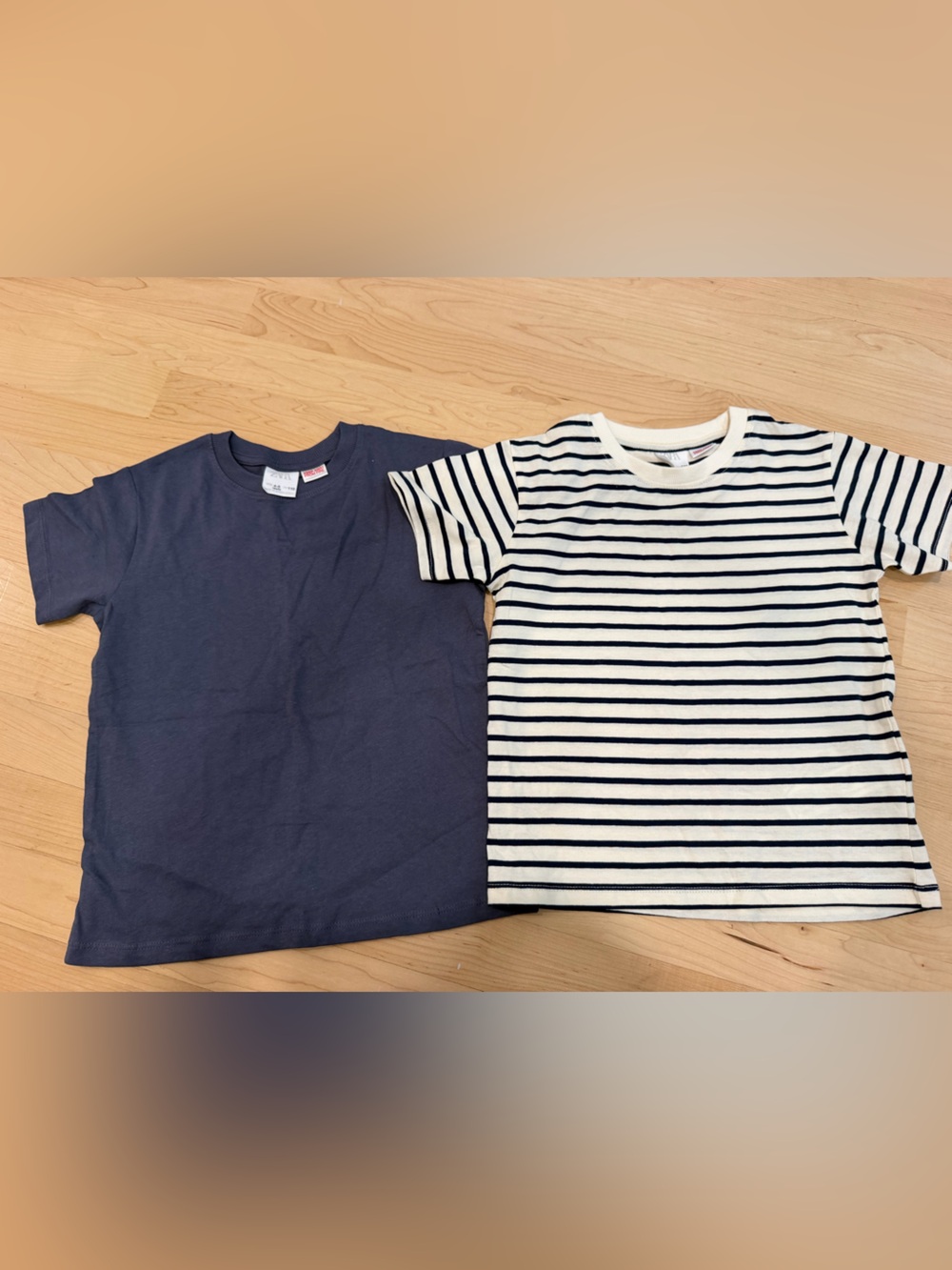 Zara Navy Tee & Cream Tee with Navy Stripes